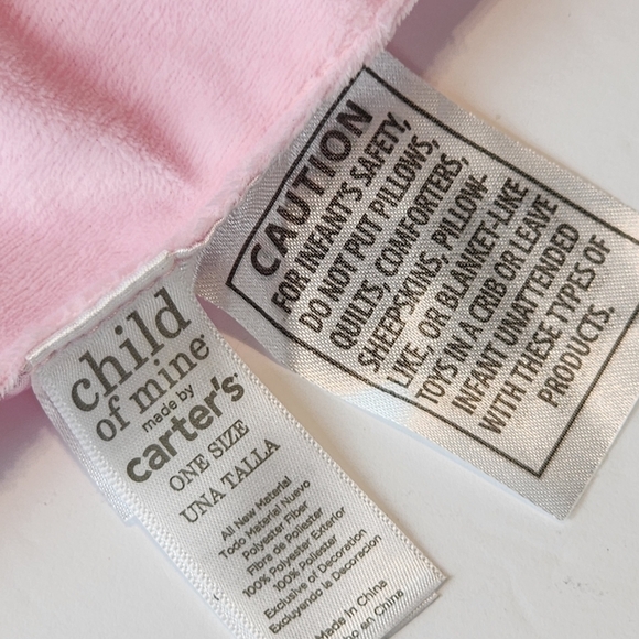 Child of Mine by Carter's pink bunny Lovey Rattle Mommy loves me - Picture 4 of 7